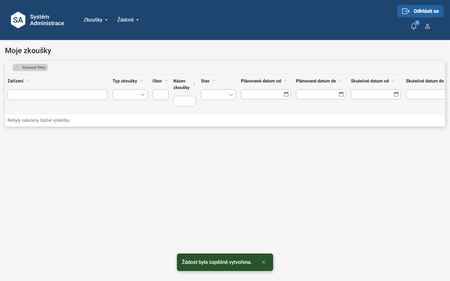 Moje zkoušky – přehled a výsledky